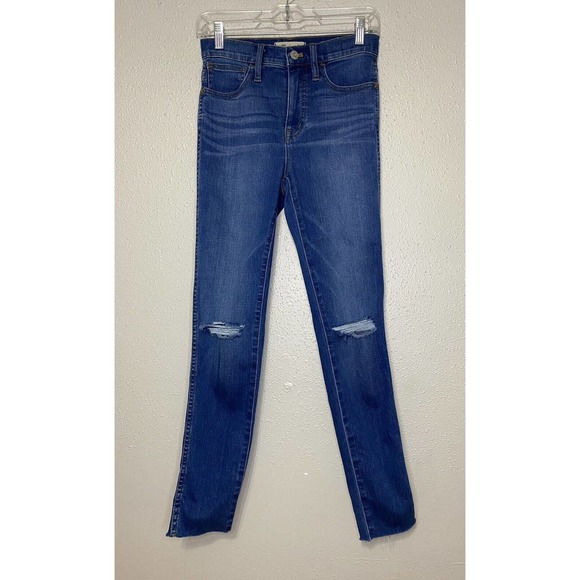 Madewell Denim - Madewell Jeans Womens 25 Blue 10"‎ Roadtripper Distressed Skinny Cotton Denim